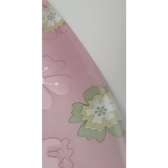 Set Of 4 Reverse Painted Glass Bowls Lovely Pink Floral Design 9 3/4” Dia. - Picture 6 of 7